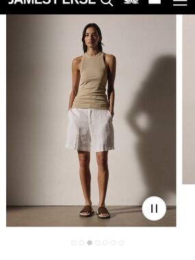 James Perse  Ribbed Tank Top in Light Beige